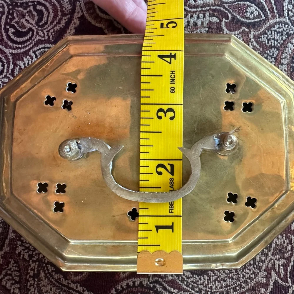 Vintage Brass Cricket Trinket Box Hinge Lid Footed Handle & Latch MCM India